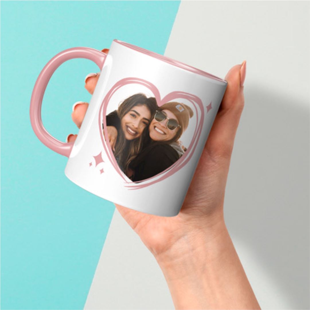 Colour Rim & Handle Photo Mug