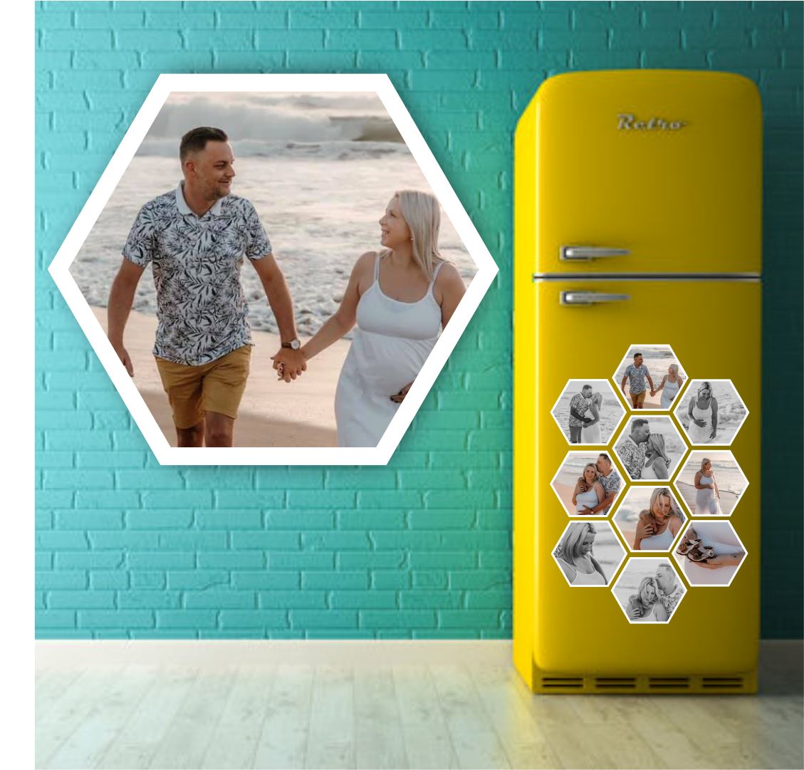 Hexagon Fridge Magnet Set of 10